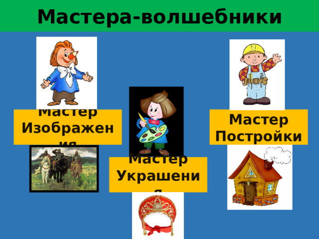 Мастера-волшебники Мастер Постройки Мастер Изображения ? Мастер Украшения  