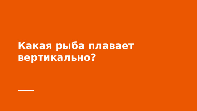 Какая рыба плавает вертикально? 