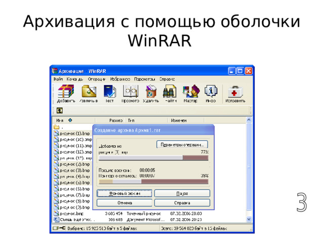 Архивация с помощью оболочки WinRAR  