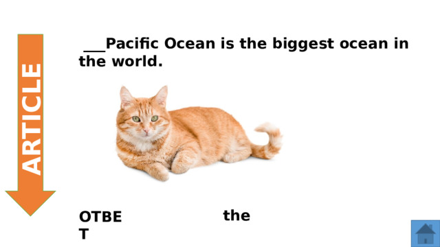   ___Pacific Ocean is the biggest ocean in the world. ARTICLE the ОТВЕТ  