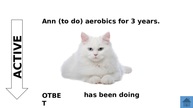 Ann (to do) aerobics for 3 years. ACTIVE has been doing ОТВЕТ  
