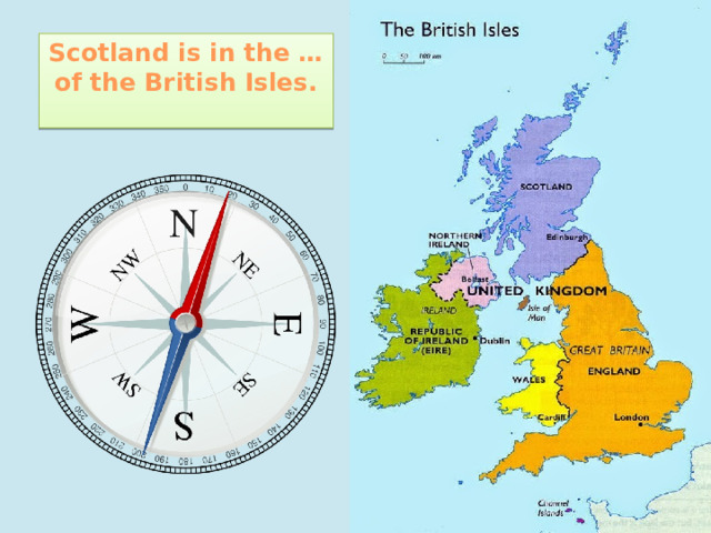 Scotland is in the … of the British Isles. 