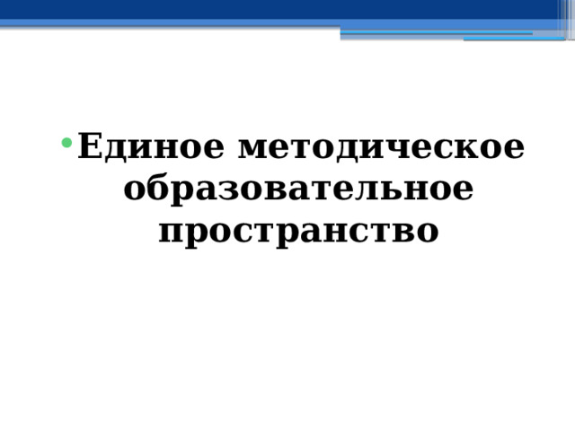  Единое методическое образовательное пространство 