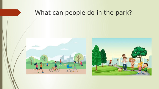 What can people do in the park?   