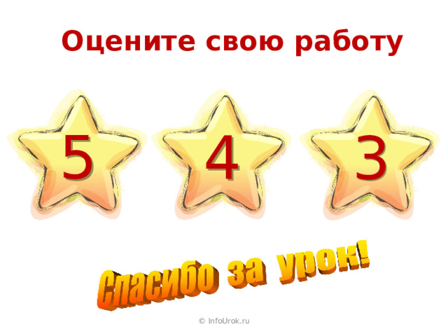 Оцените свою работу 5 4 3 © InfoUrok.ru 
