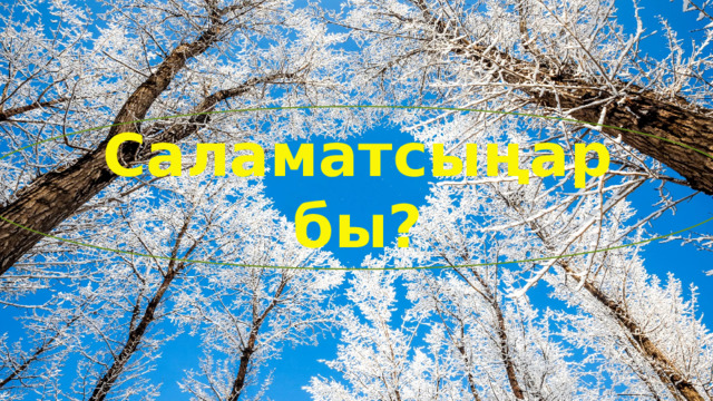 Саламатсыңарбы? 