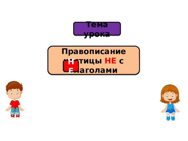 Тема урока Правописание частицы НЕ с глаголами НЕ 