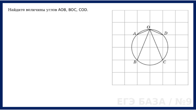 Найдите величины углов AOB , BOC , COD . ЕГЭ БАЗА / №9 