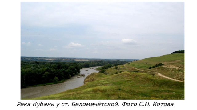Река Кубань у ст. Беломечётской. Фото С.Н. Котова 