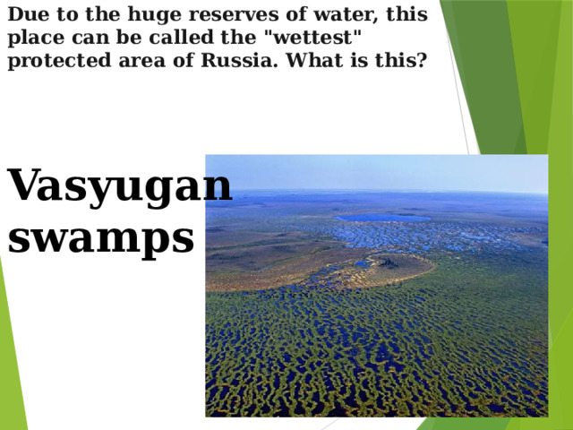 Due to the huge reserves of water, this place can be called the 