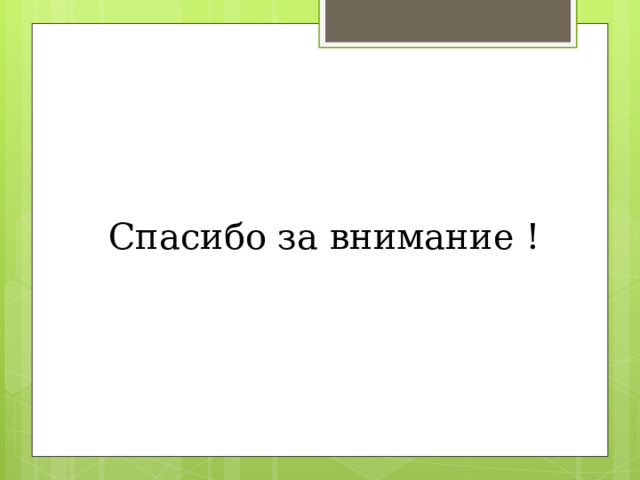 Спасибо за внимание ! 