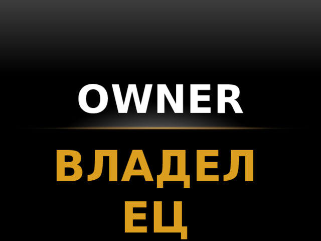 OWNER ВЛАДЕЛЕЦ 