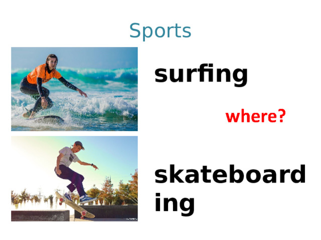 Sports surfing   skateboarding 