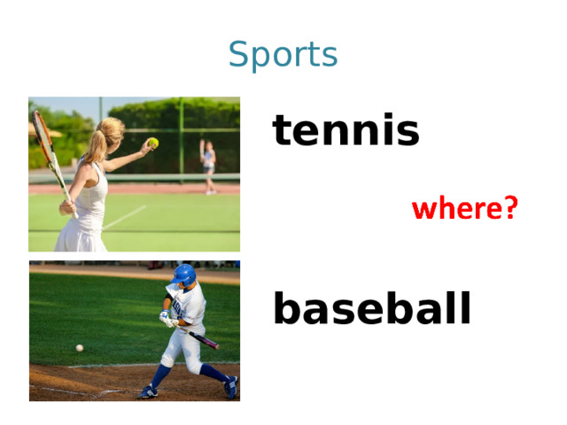 Sports tennis   baseball   