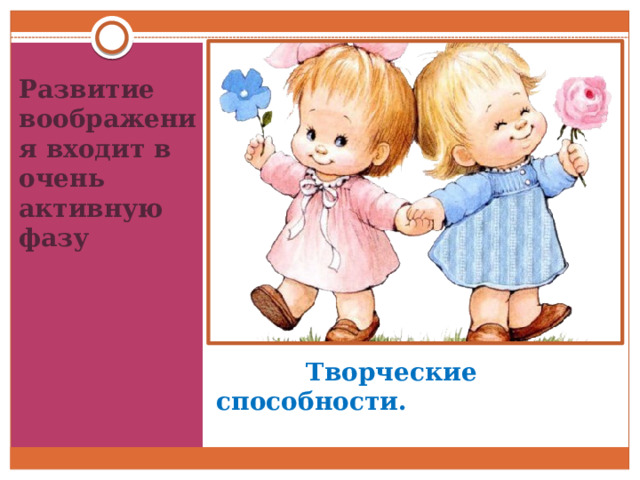 Развитие воображения входит в очень активную фазу  Творческие способности. 