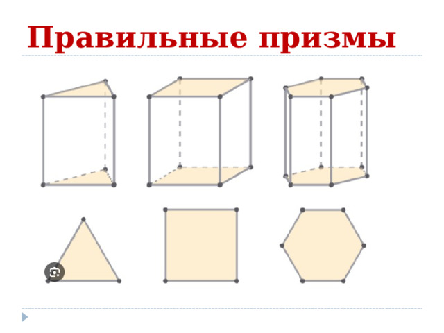 Правильные призмы 