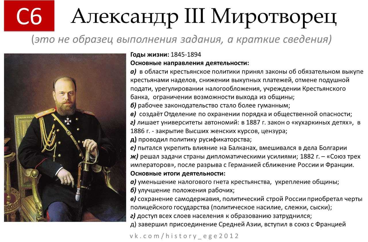 Карточки правителей России 19 века