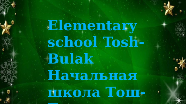 Elementary school Tosh-Bulak Начальная школа Тош-Булак 