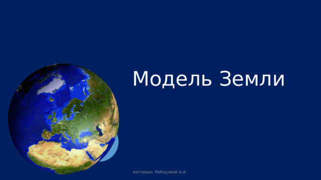 Модель Земли материал Лебедевой А.А. 