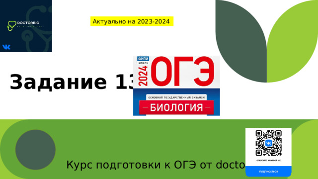 Актуально на 2023-2024 Задание 13   Курс подготовки к ОГЭ от doctorbio  