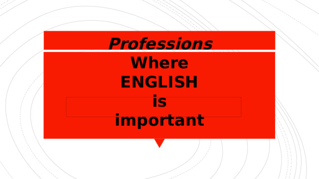Professions  Where  ENGLISH  is  important     