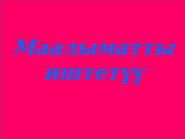 Маалыматты иштетүү 