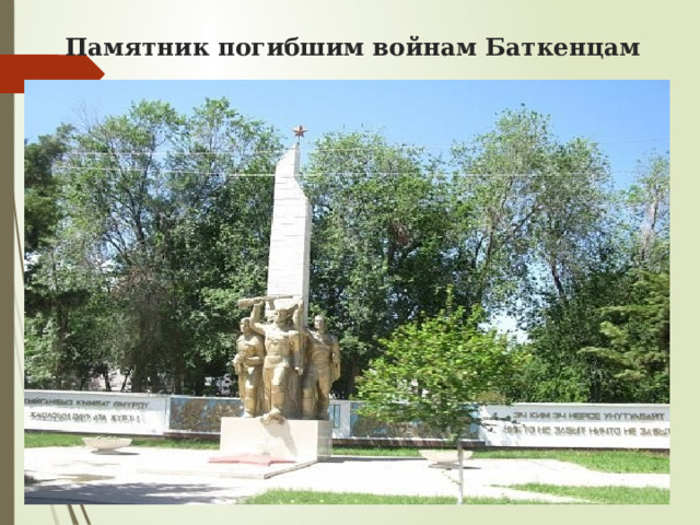 Памятник погибшим войнам Баткенцам 