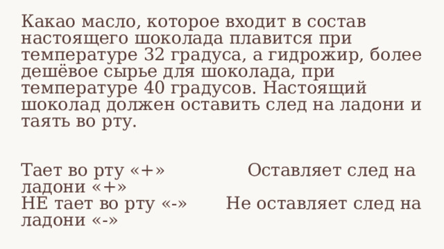 При какой температуре плавится шоколад в комнате