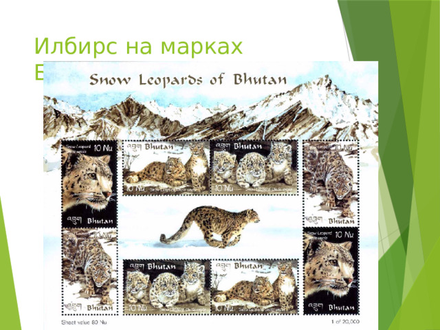 Илбирс на марках Бутана 