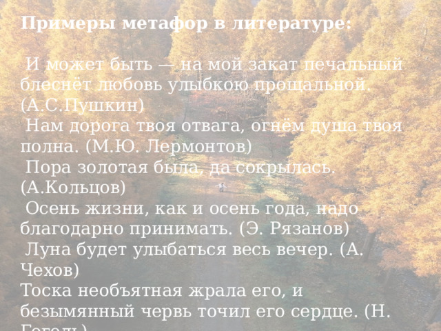 Презентация по теме "Метафора"