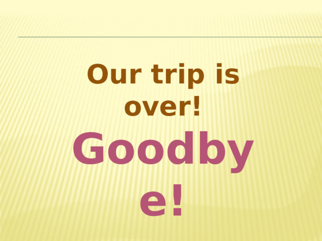 Our trip is over! Goodbye! 