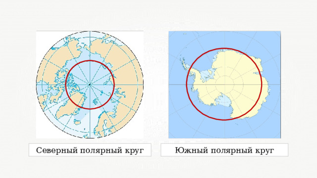 Северный полярный круг Южный полярный круг 