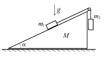 Система грузов м м1 и м2 показанная на рисунке движется из состояния покоя поверхность стола