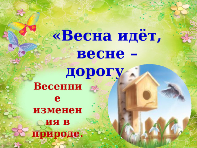 «Весна идёт, весне – дорогу…» Весенние изменения в природе.  