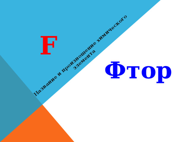 Название и произношение химического элемента F Фтор 