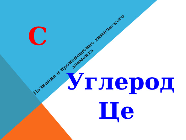 Название и произношение химического элемента C Углерод Це 