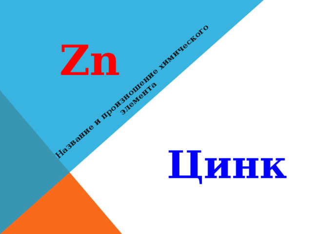 Название и произношение химического элемента Zn Цинк 