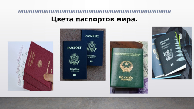 Цвета паспортов мира.   