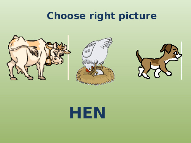 Choose right picture HEN 