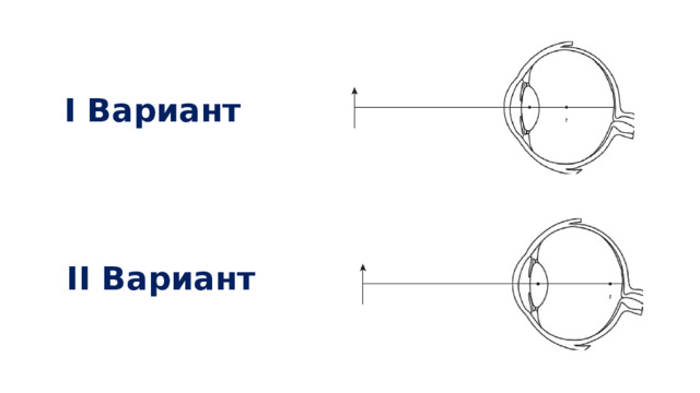 I Вариант II Вариант 