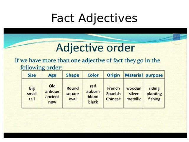 Fact Adjectives 
