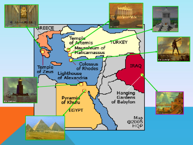 Презентация создана Гайсиной Мариной Валентиновной, учителем английского языка, школа № 296. Cанкт-Петербург Для урока в 7 классе ( УМК Move Ahead elementary, Unit 12 “ Wonders of the world “) Данная презентация может быть использована в конце изучения темы, так как содержит дополнительный материал. Материал, использованный в презентации можно посмотреть по следующим ссылкам http://ce.eng.usf.edu/pharos/wonders/                 http://library.thinkquest.org/J002388/?tqskip1=1&tqtime=0708   