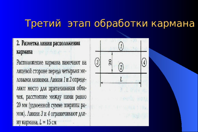 Третий этап обработки кармана  