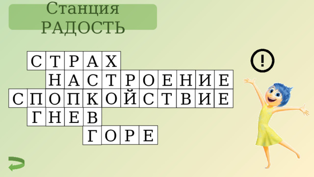 Станция РАДОСТЬ С А Р Х Т Н А Н Р О Е С Т Е И О Й П С О С К П Е И В Т Г Е Н В Р О Е Г  