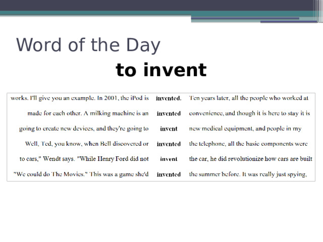 Word of the Day to invent 
