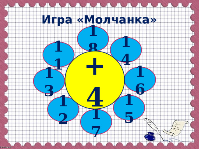 Игра «Молчанка» 18 14 11 + 4 16 13 15 12 17 