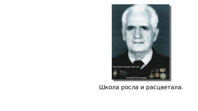 Ещё через два года в школу пришел новый директор- Казимов Ансар Каяевич. В дальнейшем Казимов А. К. посвятил свою жизнь научной деятельности, став деканом исторического факультета ДГПИ. Школа росла и расцветала. 