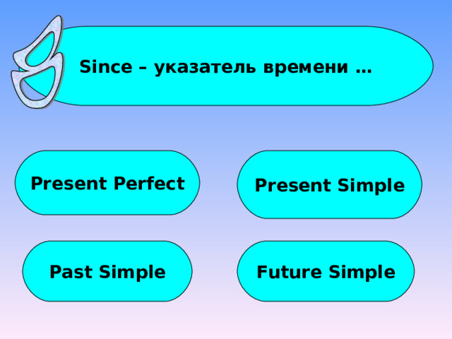Since – указатель времени … Present Perfect Present Simple Past Simple Future Simple 