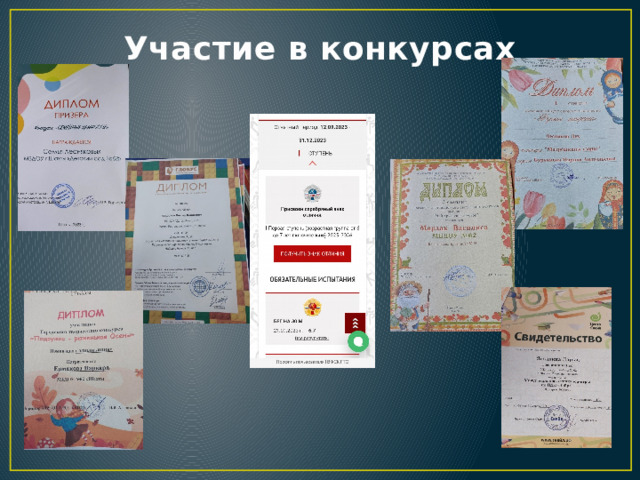 Участие в конкурсах 
