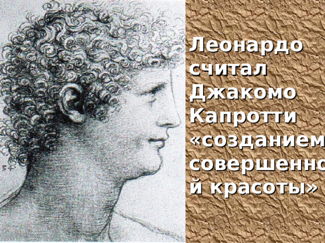 Леонардо считал Джакомо Капротти «созданием совершенной красоты» 